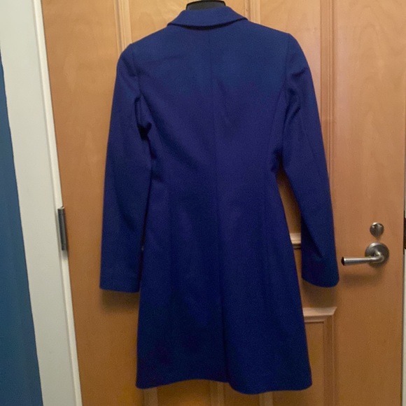 Hugo Boss Women’s Size 0 Cashmere and Wool Slim Fit Blue Car Coat - Picture 6 of 6